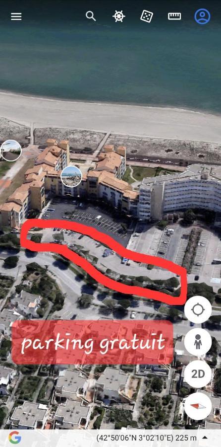 appartement vue mer pour 4 personnes accès direct plage wifi haut débit gratuit Le Barcarès Extérieur photo